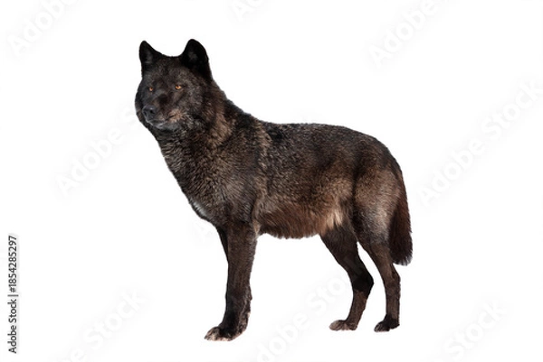 Obraz Canadian black wolf isolated on white background