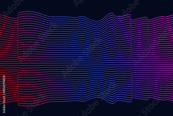 Obraz Abstract Blue Purple Linear Gradient Wavy Lines Background