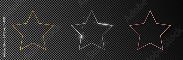 Obraz Set of three star shape frames