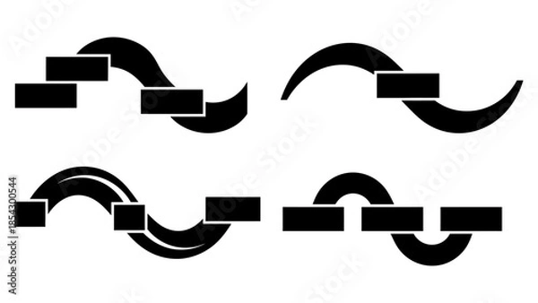 Obraz Abstract Graphic Elements Representing Flow and Progress with Rectangular Blocks