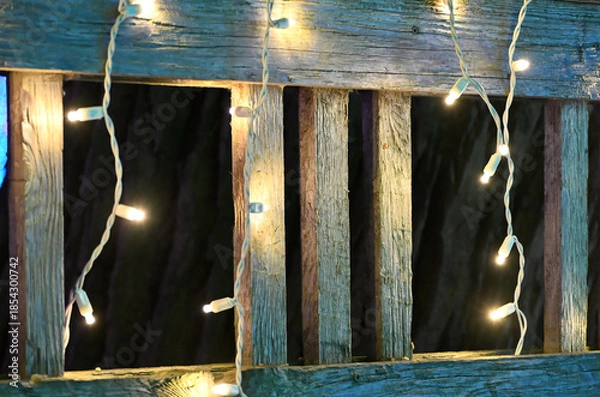 Obraz Christmas Lights on the Railing
