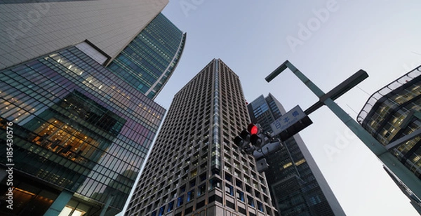 Obraz 日本の東京都市景観「サイン・日本橋」や街並みを望む