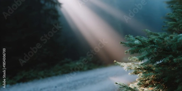 Fototapeta Tree with sunlight shining on it