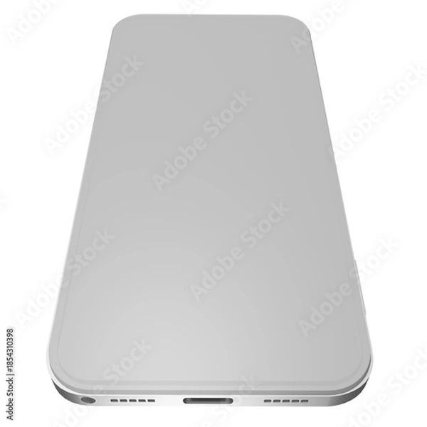 Obraz up view 3d render white screen smartphone object element