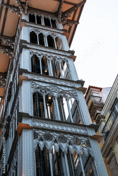 Obraz Historic Ornate Elevator Tower with Decorative Ironwork