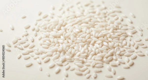 Obraz White Grains Arrangement on a Neutral Surface, Delicate Texture and Subtle Shadows.