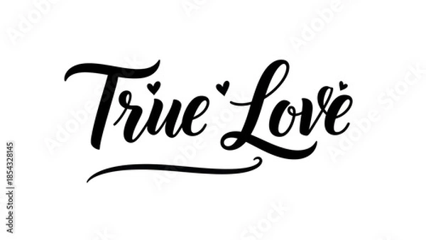 Fototapeta Elegant handwritten calligraphy declaring profound affection and devotion