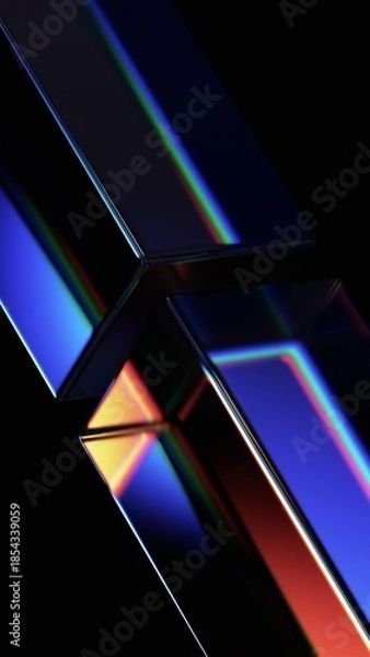 Obraz Abstract colorful shape, dark background design, vertical orientation, 3d render