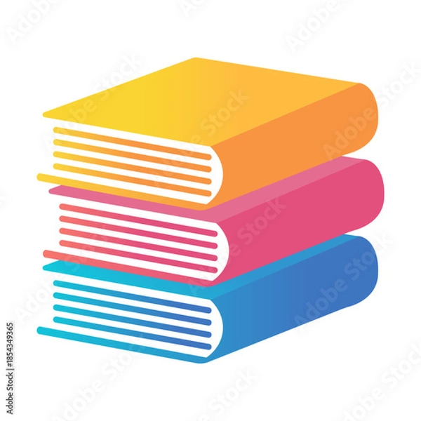 Obraz Stack of three colorful books with gradient covers, symbolizing knowledge and learning