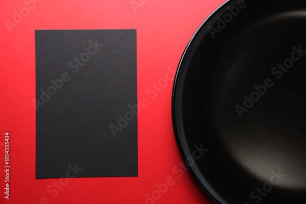 Obraz 黒い皿とカード