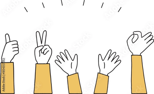 Fototapeta ポジティブなハンドサイン単色