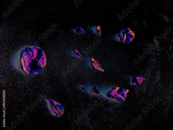 Obraz abstract colorful background with bubbles, Meteorites and shooting stars in space.