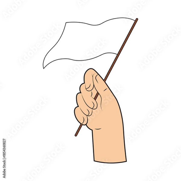 Obraz Hands Holding a Surrender Flag.