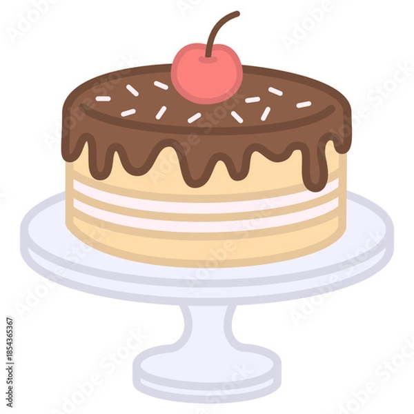 Obraz chocolate cake with cherry