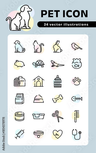 Obraz ペットのアイコンセット