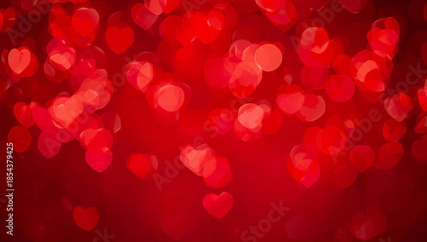 Obraz クリスマス向け赤いボケ背景 レトロな光の粒が並ぶヴィンテージ調.生成AI