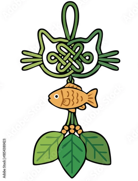 Fototapeta 붕어빵을 노리개 장식으로 표현한 이미지