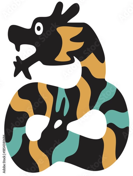 Fototapeta 용 모양의 로고스타일