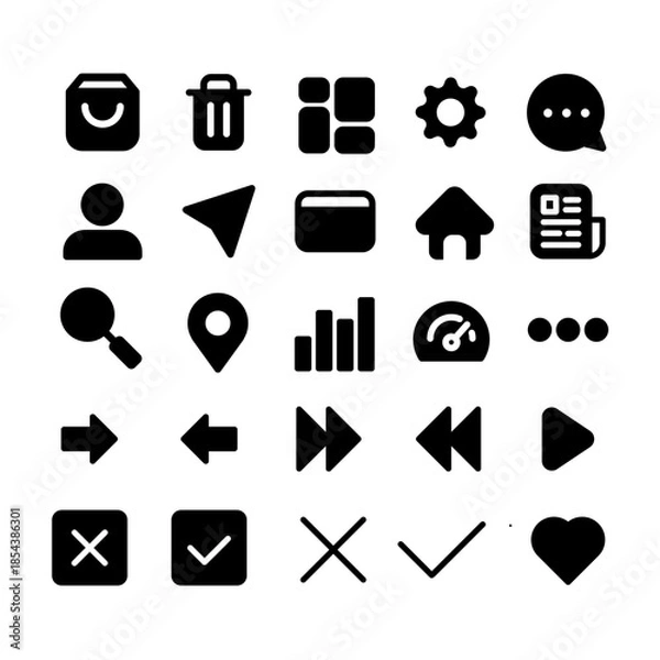 Obraz app and website icon style set