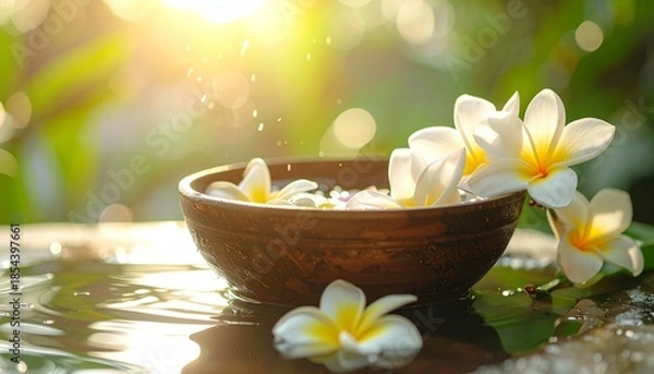 Obraz frangipani flower in bowl