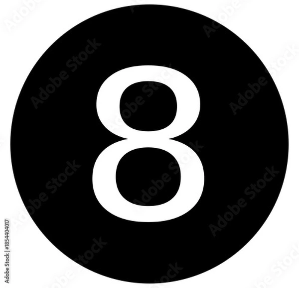 Fototapeta number eight on black