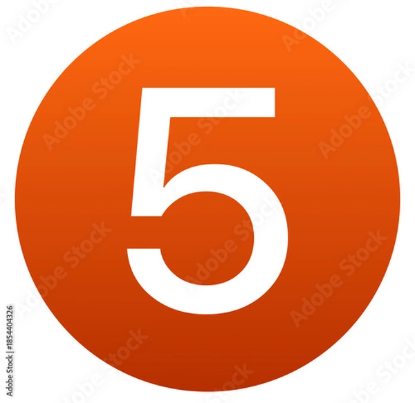 Fototapeta number five button