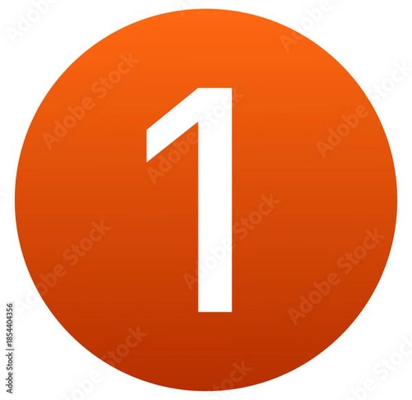 Fototapeta number one red button