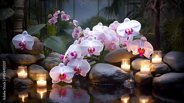 Obraz candles and flowers