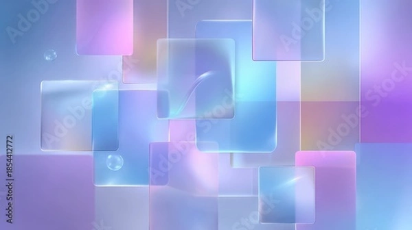 Fototapeta Gradient glass morphism background on blurred background