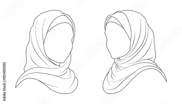 Obraz hijab vector outline