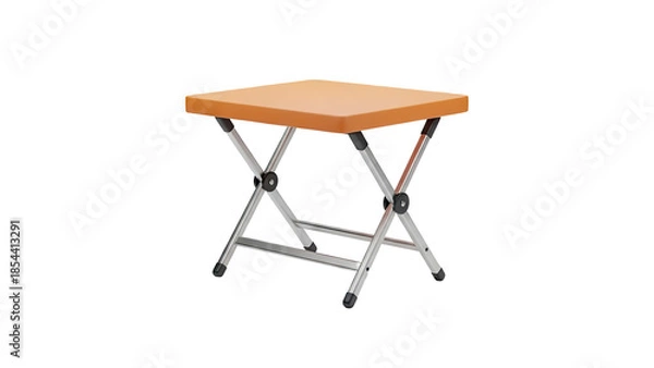 Fototapeta 3D Orange Folding Table on transparent background