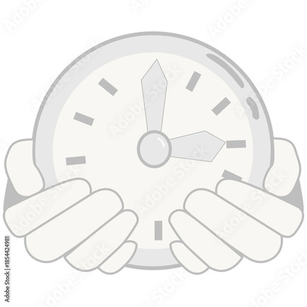 Fototapeta Clock Held by two Hands Illustration