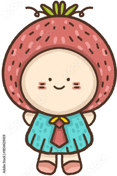 Obraz Strawberry character illustration cute