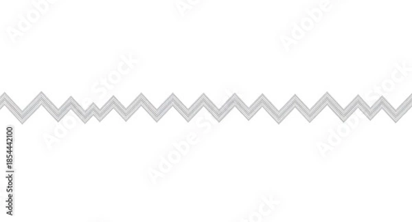Obraz Gray Zigzag Line Pattern on White Background. geometric, decorative, simple, modern, clean, background, art, graphics