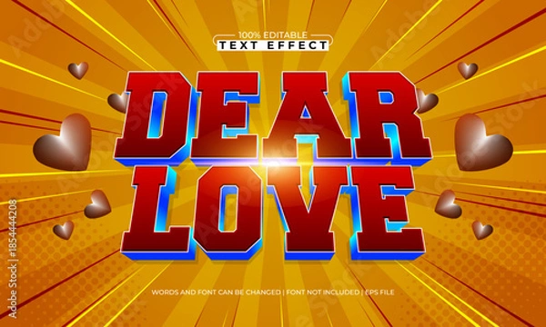 Obraz dear love editable text effect for valentine projects