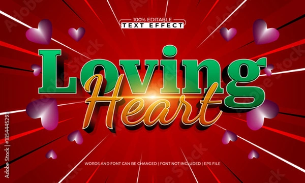 Obraz loving heart editable text effect for valentine projects