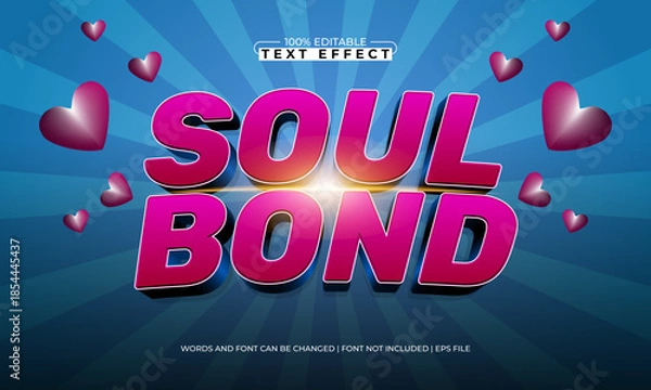 Obraz soul bond editable text effect for valentine projects