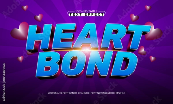 Obraz heart bond editable text effect for valentine projects