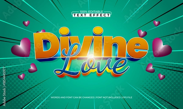Obraz divine love editable text effect for valentine projects