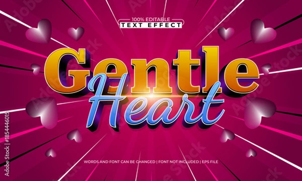 Obraz gentle heart editable text effect for valentine projects