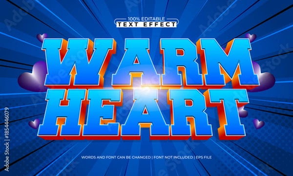Obraz warm heart editable text effect for valentine projects