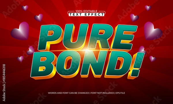 Obraz pure bond editable text effect for valentine projects