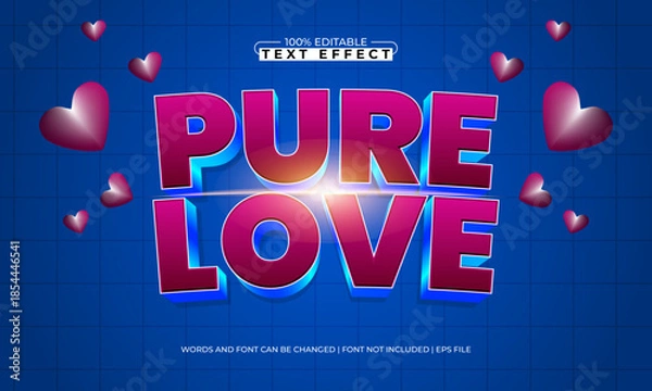 Obraz pure love editable text effect for valentine projects