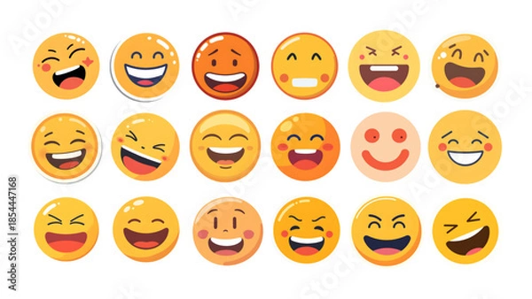 Obraz laughing emoticon vector set
