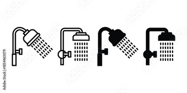 Obraz Shower icon set simple