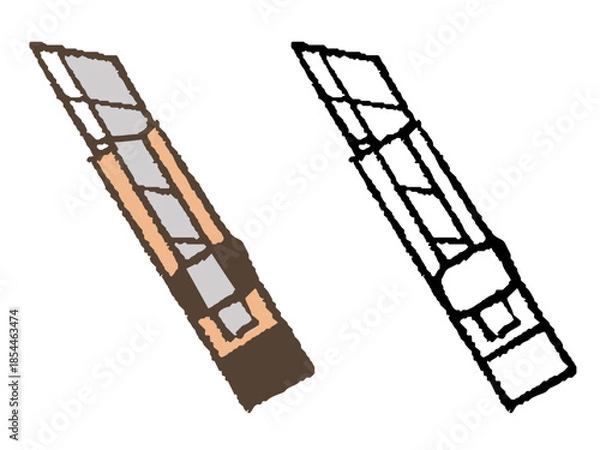 Obraz 手描きのカッターナイフ
