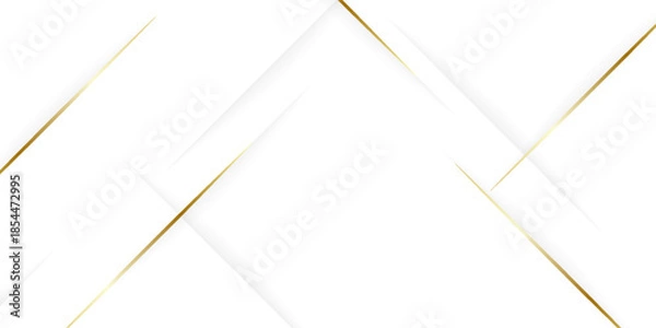 Obraz White luxury abstract background with golden lines and shadows. Premium vector illustration
