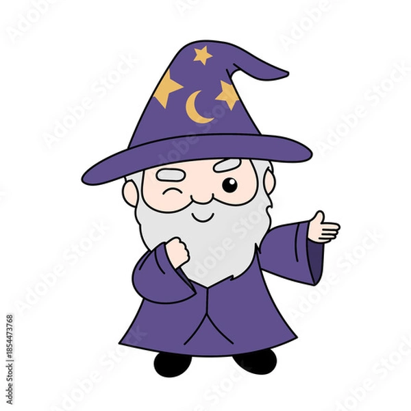 Obraz Winking Witch Cartoon Character Vector PNG Image