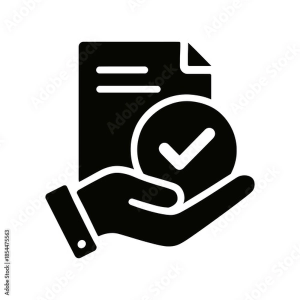 Obraz hand holding document with check mark