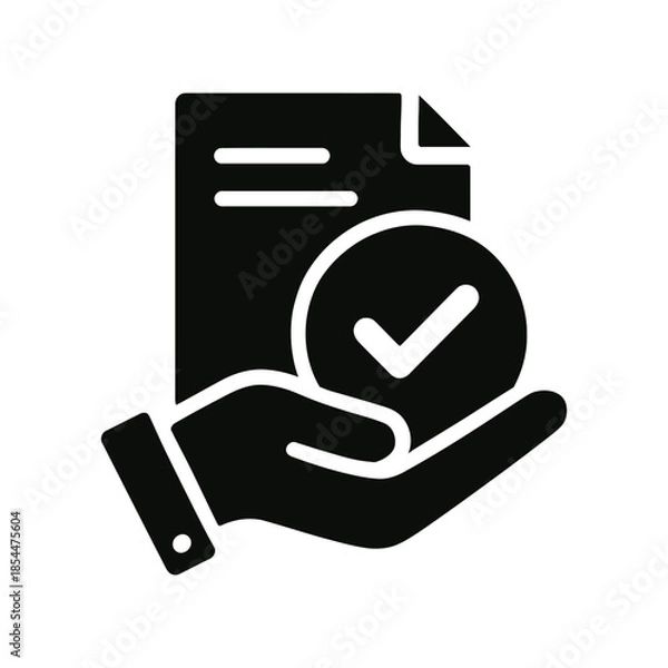Obraz hand holding document with check mark